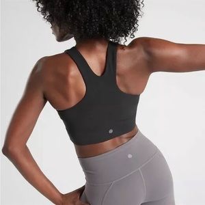 Athleta Conscious Crop Top Black Sports Bra Size Small Workout Top Active